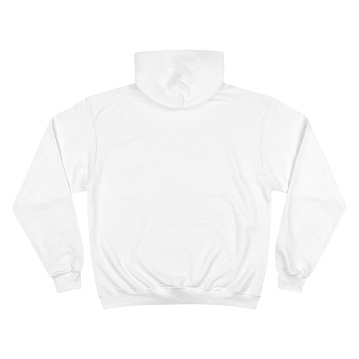 back of a white hooded sweatshirt