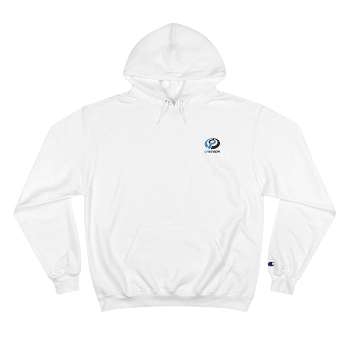 white crewneck sweatshirt with the DPreview logo